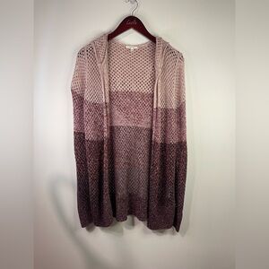 Maurices Pink and Purple Ombre Cardigan with hood.  light weight